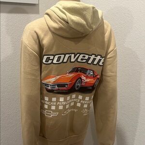 NWT Chevrolet Corvette tan Hoodie Jacket